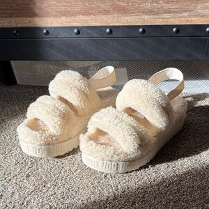 UGG Fluffy Tan Sandals